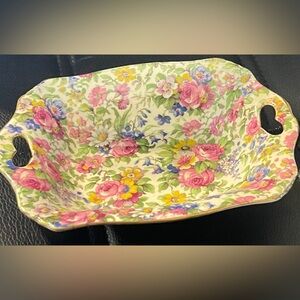 Vintage Royal Winton Summertime
Chintz Dish Bowl Square Candy
NutFloral EUC